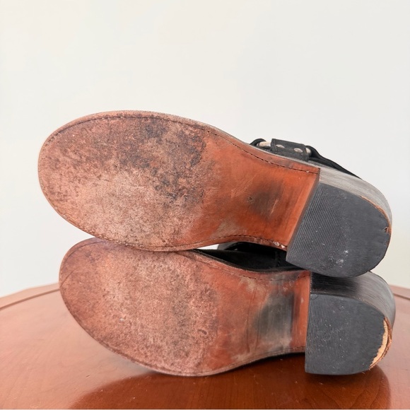 Frye Carmen Harness Black Leather Short Moto Riding Cowboy Boot | US 8 - Picture 6 of 10